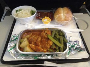 Curry chicken lunch on Fly Jamaica
