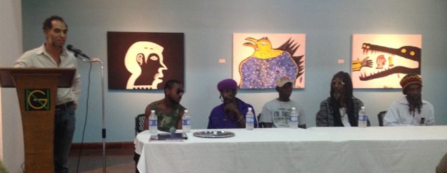 Charles Campbell, chairing session at the National Gallery with artists from Anything with Nothing.